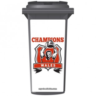 Wales Rugby Champions Wheelie Bin Sticker Panel